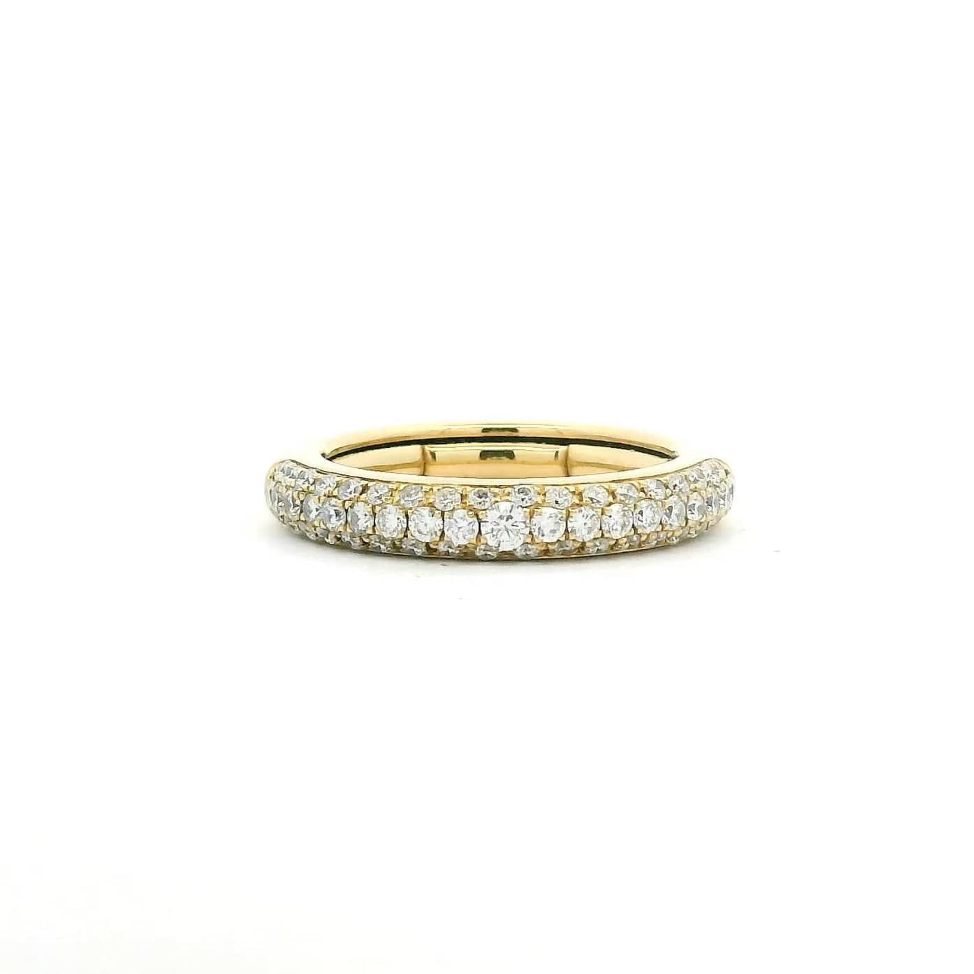 18K Gold Pave Diamond Stretch Ring