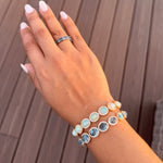 Bracelet 18K Gold Aquamarine and Diamond Bracelet