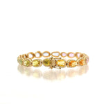 Bracelet 18K Gold Rainbow and Diamond Bracelet, Rose Cut
