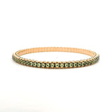Bracelet 18K Gold Stretch Peridot Tennis Bracelet, 8.55-18 Carats