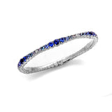bracelet XS: 45mm / Yellow Gold Stretch & Stack Blue Sapphire and Diamond Ombre Tennis Bracelet