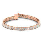 Bracelets 14K & 18K Gold and Radiant Cut Diamond 7-8 ct Tennis Bracelet Bezel Set, Lab Grown