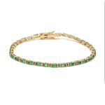Bracelets 14K & 18K Gold Emerald Baguette Tennis Anklet, East West