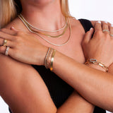 Bracelets 14K & 18K Gold Herringbone Chain Bracelet 6mm