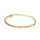 Bracelets 14K & 18K Gold Rainbow Baguette Tennis anklet, East West
