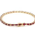 Bracelets 14K & 18K Gold Ruby Baguette Tennis Anklet, East West