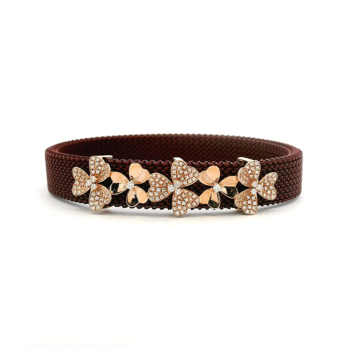 Bracelets 14K gold Material Flower Pave Diamond Bracelet