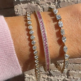 Bracelets 14K Gold Pink Sapphire and Diamond Bangle Bracelet