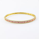Bracelets 14K Gold Pink Sapphire and Diamond Bangle Bracelet