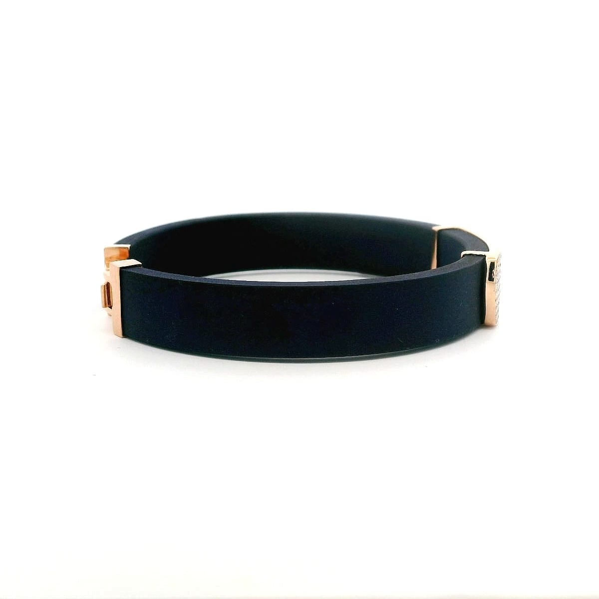 Bracelets 14K gold Rubber Sliding Pave Bar Diamond Bracelet