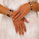 Bracelets 14K gold Rubber Sliding Pave Bar Diamond Bracelet