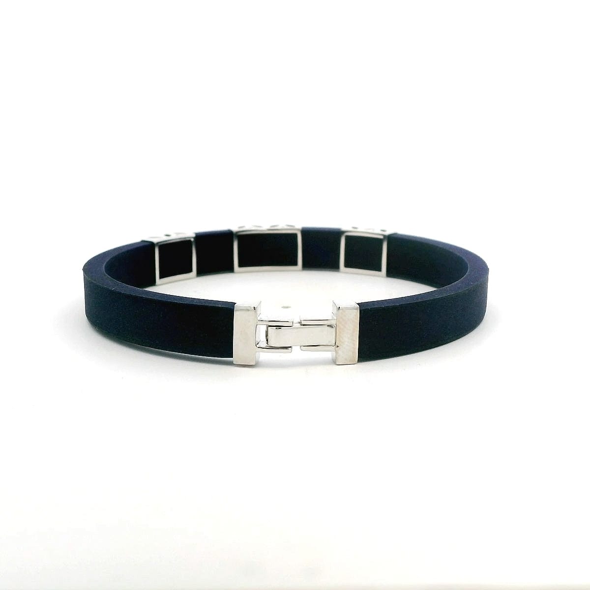 Bracelets 14K gold Rubber Three Pave Bar Diamond Bracelet