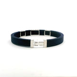 Bracelets 14K gold Rubber Three Pave Bar Diamond Bracelet