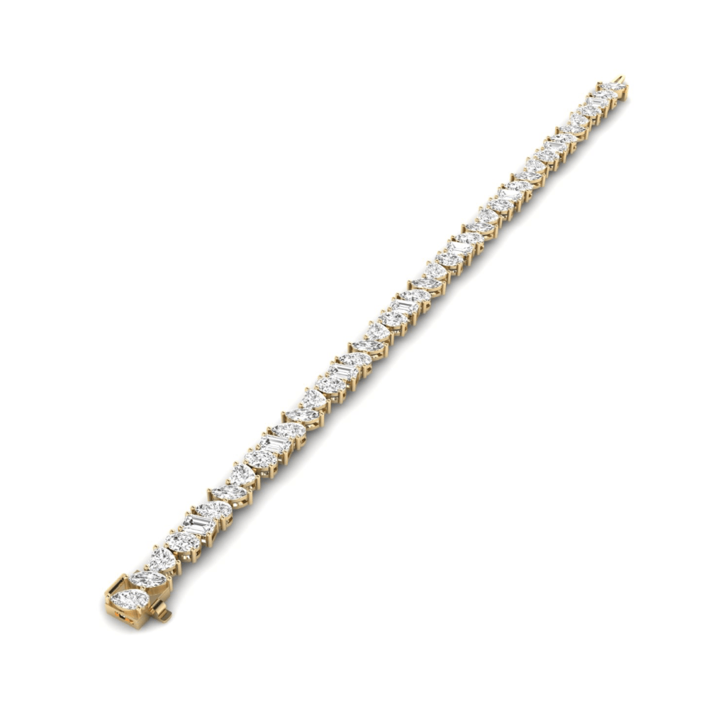 Bracelets 14K or 18K Gold and Multi-Shape Diamond 14.1 ct Tennis Bracelet, Lab Grown