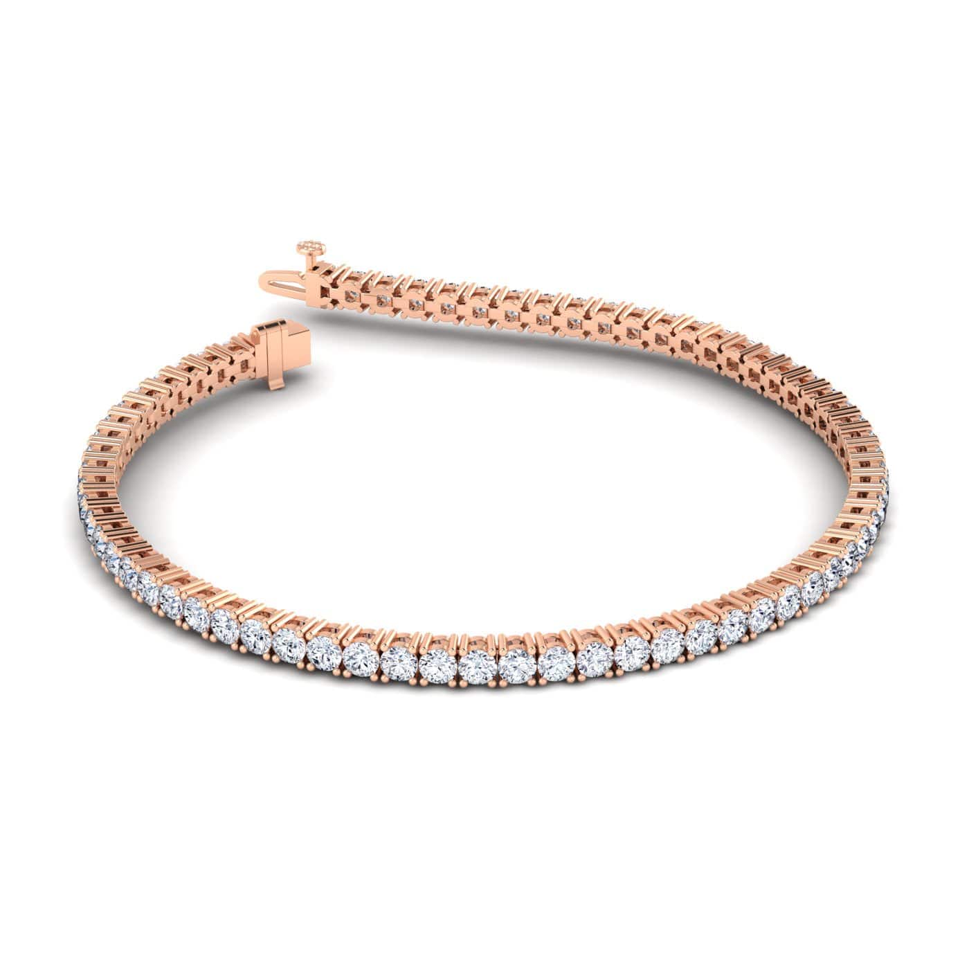 Bracelets 14K or 18K Gold Diamond Medium Tennis Bracelet 3 ct 4-prong setting, Lab Grown