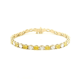 Bracelets 14K or 18K Gold East West Yellow and White Oval Diamond 8.76 carats Tennis Bracelet, Lab Grown