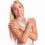 Bracelets 18K Gold East West Stretch Emerald Cut Diamond Tennis Bracelet, 8.0 Carats