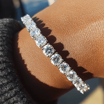 Bracelets 18K Gold Stretch Round Diamond Tennis Bracelet, 12 plus Carats, Lab Grown Diamonds