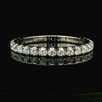 Bracelets 18K Gold Stretch Round Diamond Tennis Bracelet, 12 plus Carats, Lab Grown Diamonds