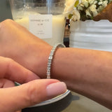 Bracelets 18K Gold Stretch & Stack Emerald Cut Diamond Tennis Bracelet, 8.0 Carats
