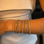 Bracelets 18K Stretch Round Diamond Mini Tennis Bracelet, 1.3  Carats, Natural Mined Diamonds