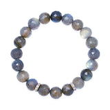 Bracelets 2 Diamond Bands / 14K 14K & 18K Labradorite & Rose Gold Diamonds Beaded Bracelet