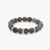 Bracelets 3 Diamond Bands / 14K 14K & 18K Labradorite & Rose Gold Diamonds Beaded Bracelet