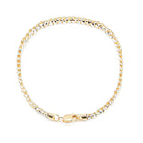 Bracelets 6.5" 14K Gold Large Franco Two Tone Diamond Cut Chain Bracelet 3mm