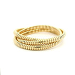 Bracelets 6.5" / Rose Gold / 14K 14K Gold Triple Rolling Ribbed Bracelet, 6mm