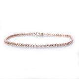 Bracelets 6" / Rose Gold Mini 14K Gold and Diamond Tennis Bracelet Invisible Setting