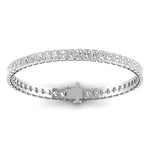 Bracelets 6" / White Gold / 14K 14K & 18K Gold and Radiant Cut Diamond 7-8 ct Tennis Bracelet Bezel Set, Lab Grown