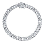 Bracelets 6" / White Gold Medium 14K Gold & Micro-Pave Diamonds Cuban Chain Bracelet Signature Piece