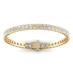 Bracelets 6" / Yellow Gold / 14K 14K & 18K Gold and Radiant Cut Diamond 7-8 ct Tennis Bracelet Bezel Set, Lab Grown