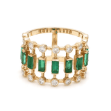 Bracelets 6" / yellow gold / 14K 14K & 18K Gold Emerald Dot-Dash Ring