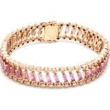 Bracelets 6" / yellow gold / 14K 14K & 18K Gold Pink Sapphire Dot-Dash Bracelet