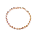 Bracelets 6" / yellow gold / 14K 14K & 18K Gold Rainbow Sapphire Bezel Link Bracelet
