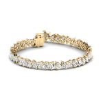 Bracelets 6" / Yellow Gold / 14K 14K or 18K Gold and Multi-Shape Diamond 14.1 ct Tennis Bracelet, Lab Grown