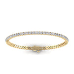 Bracelets 6" / Yellow Gold / 14K 14K or 18K Gold Diamond Medium/Large Tennis Bracelet 4 ct 4-prong setting, Lab Grown