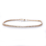 Bracelets 6" / Yellow Gold Mini 14K Gold and Diamond Tennis Bracelet Invisible Setting