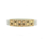 Bracelets 7.5" / Yellow Gold / Brown Stretch 14K Gold Honeycomb Stretch Material Diamond Bracelet