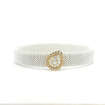 Bracelets 7.5" / Yellow Gold / Brown Stretch 14K Gold Material Pear Pave Diamond Bracelet