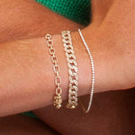 Bracelets Medium 14K Gold & Micro-Pave Diamonds Cuban Chain Bracelet Signature Piece