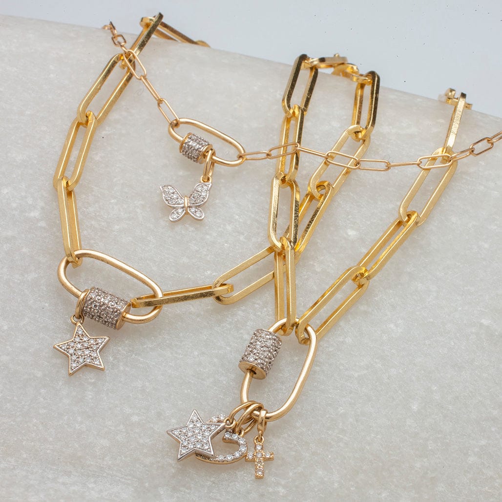Bracelets Medium 14K Gold Paper Clip Link Bracelet