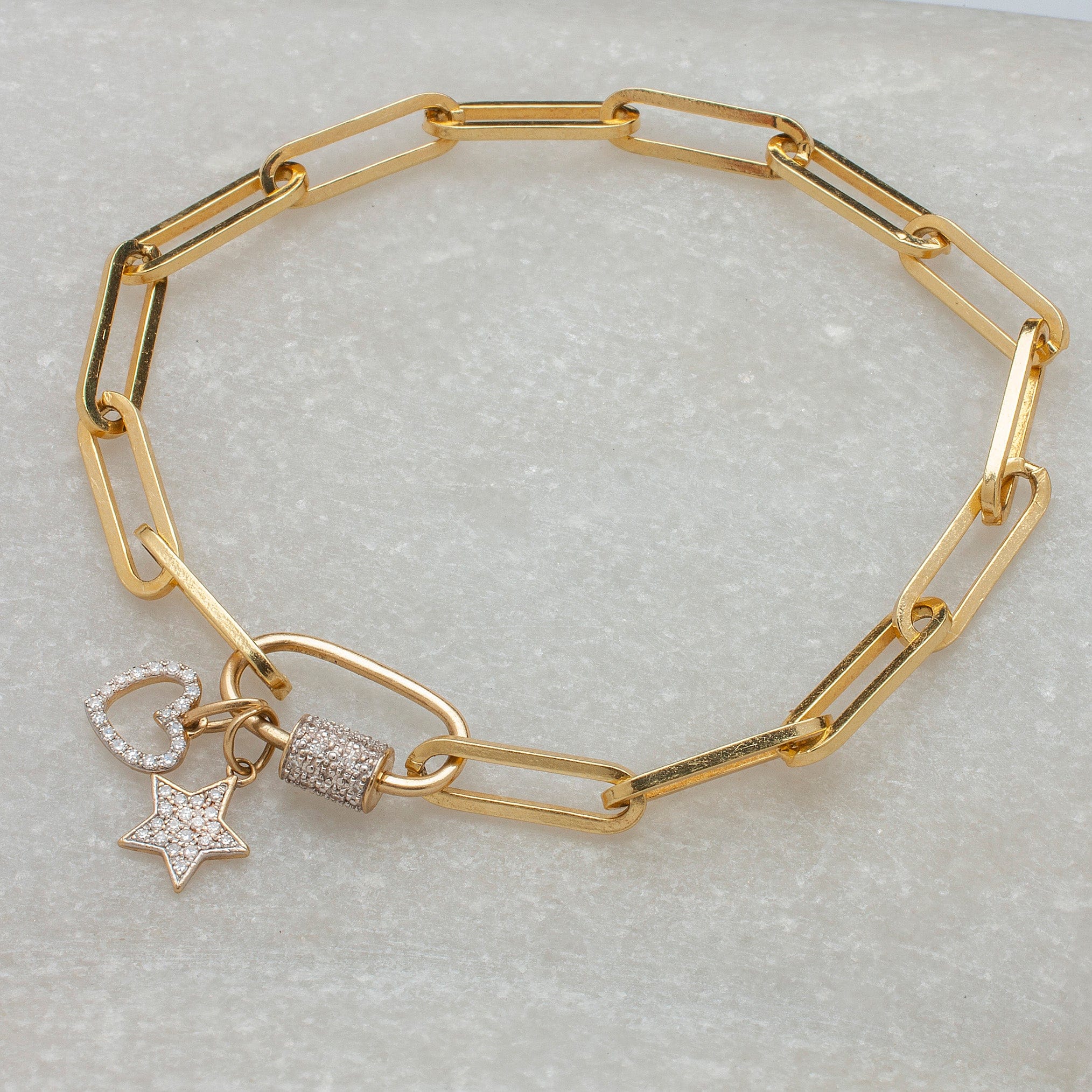 Bracelets Medium 14K Gold Paper Clip Link Bracelet