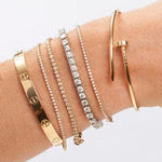 Bracelets Mini 14K Gold and Diamond Tennis Bracelet Invisible Setting