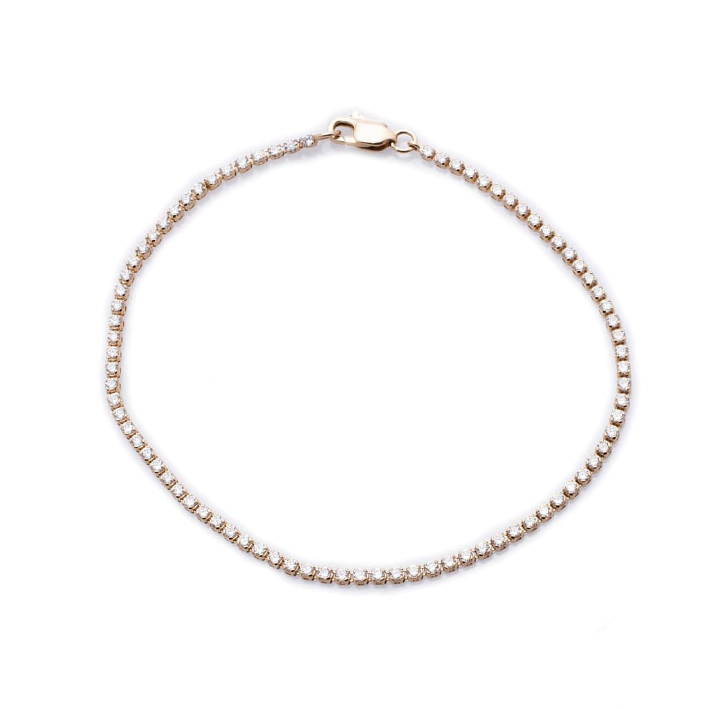 Bracelets Mini 14K Gold and Diamond Tennis Bracelet Invisible Setting