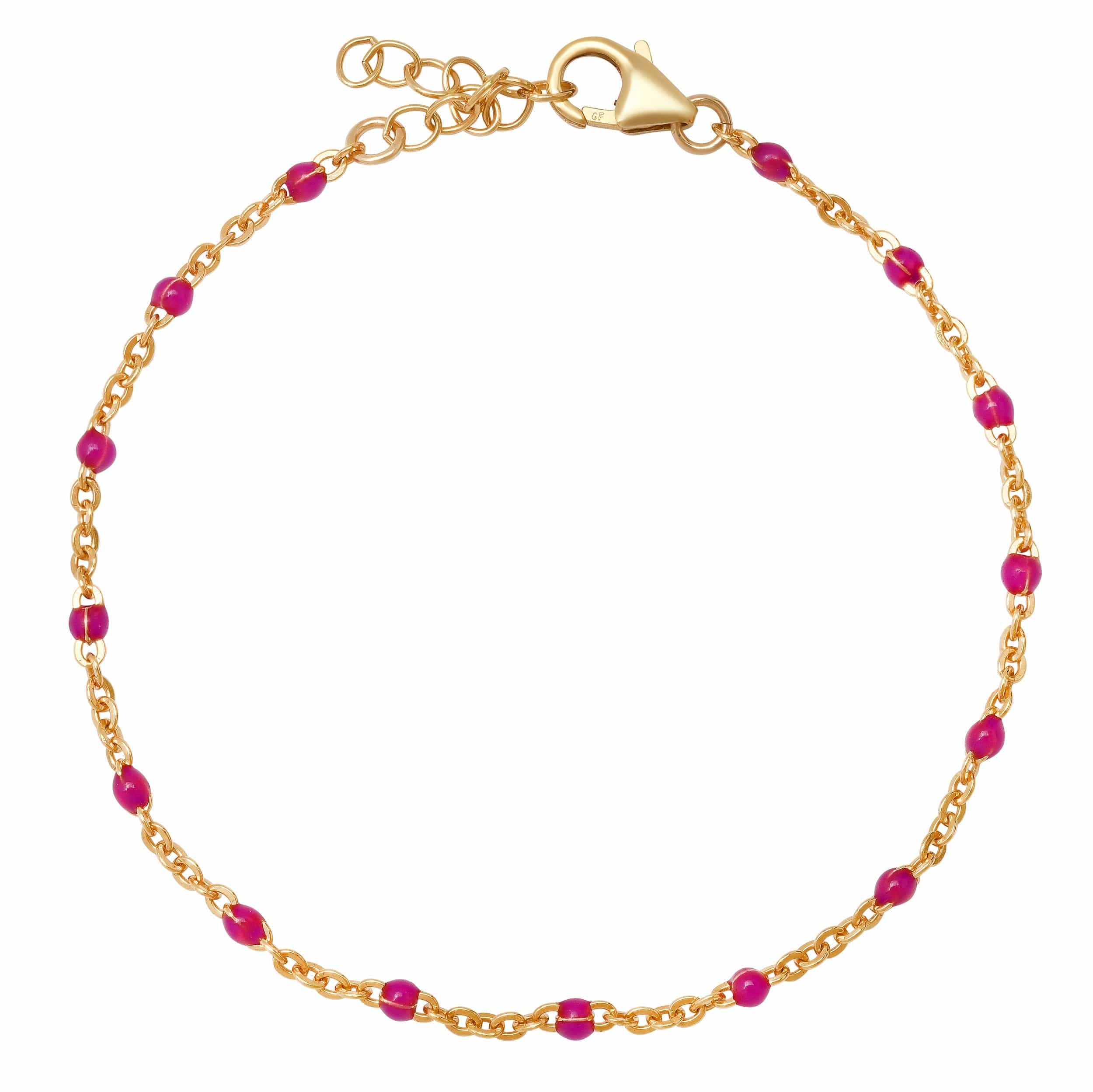 Bracelets Ruby Red Ruby Red Enamel Beaded Bracelet