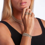 Bracelets Small 14K Gold and Micro-Pave Diamonds Cuban Chain Bracelet Signature Piece