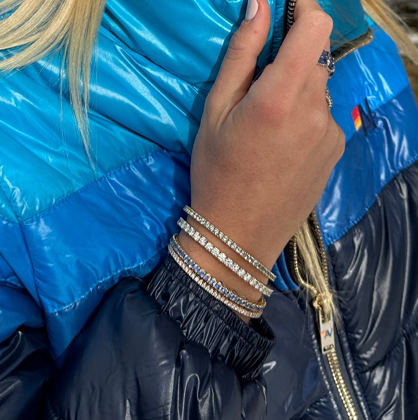 Bracelets Stretch & Stack Round Diamond Tennis Bracelet, 8.0 Carats, Natural Minded Diamonds