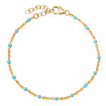 Bracelets Turquoise Blue Turquoise Blue Enamel Beaded Bracelet